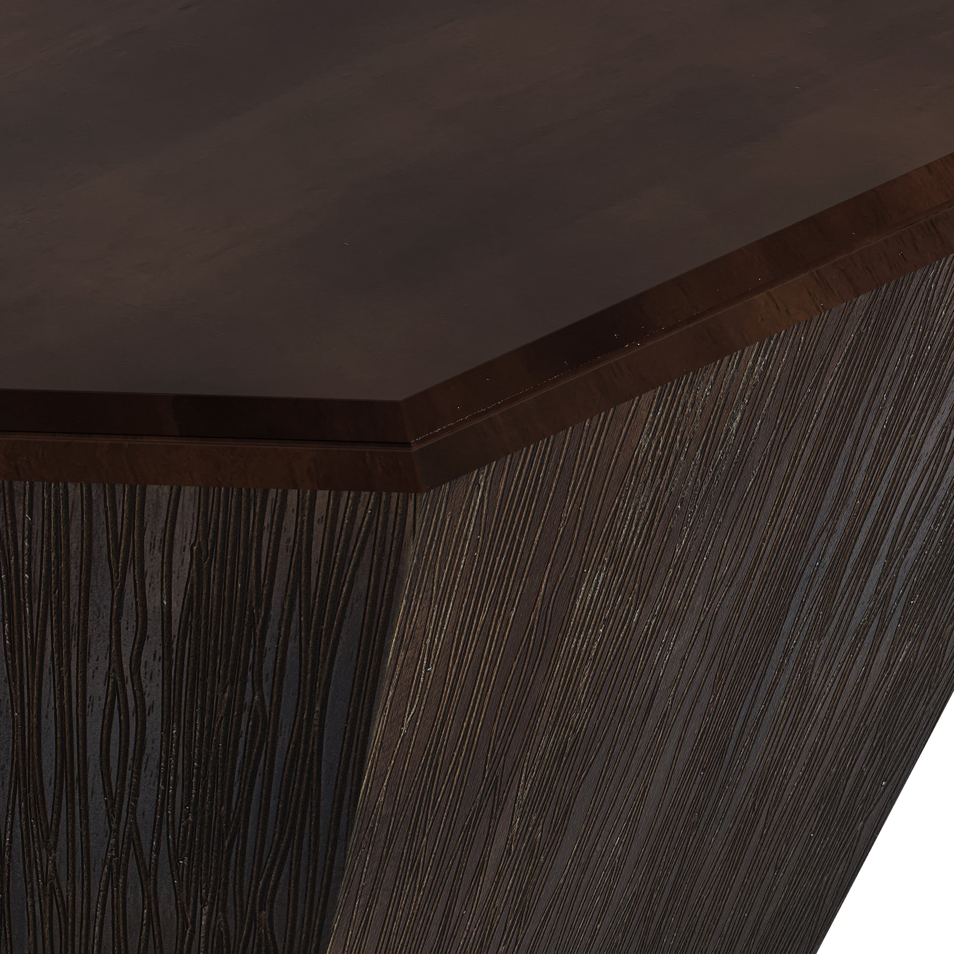 31.5 "Octagonal Black Walnut Rubber Wood Coffee Table, Coffee Table, Living Room Bedroom Walnut Rubber Wood