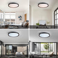 15.75In Led Ceiling Light Fixture 24W,2400Lm, 5 Cct Colors 2700K 3000K 3500K 4000K 5000K, Dimmable Modern Light Fixture For Bedroom Bathroom Hallway Black White American Design,Modern Acrylic