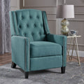 Classic Teal Fabric Push Back Chair Teal Fabric