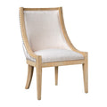 Upholstered Dining Chair With Trim Beige Natural Upholstered