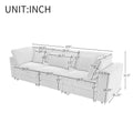 105'' 3 Seater Sofa With Removable Back Cushions And 5 Pillowsfor Living Room, Apartment, Spacious Space Gray Polyester 3 Seat
