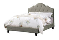 Majestic Arch 1Pc Eastern King Size Bed Adjustable Hb Grey Polyfiber Tufted Upholstered Wooden Bedframe Bedroom Furniture Box Spring Not Required King Gray Espresso Wood Bedroom