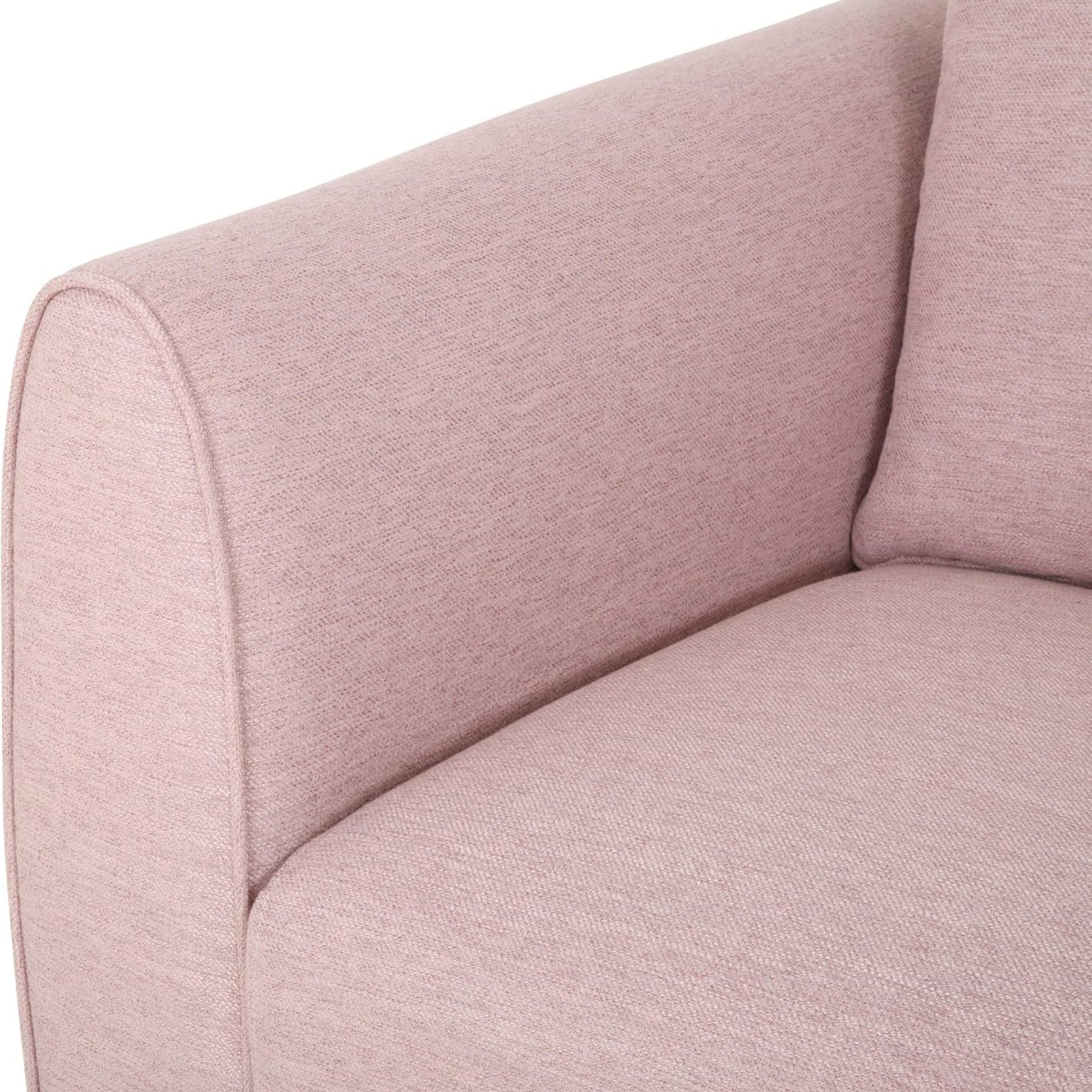 Chic And Cozy 82.75" Light Pink Fabric 2 Seater Sofa With Silver Legs And Soft Upholstery, Extra Deep Seats, For Small Space, Living Room, Office Apartment Light Pink, Fabric Pink Wood Primary Living Space Medium Soft Cushion Back Light Duty Art