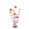 Aluminum Golden Rose Copper Silver Wire Bud Flower Bud Table Lamp For Living Room, Nightstand Bedside Table Lamp For Bedroom, Led Lamp Multicolor Aluminium