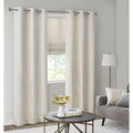 Basketweave Room Darkening Cordless Roman Shade Ivory Polyester