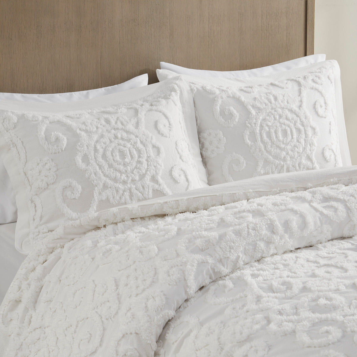 Comforter Mini Set Ivory King King Ivory Cotton