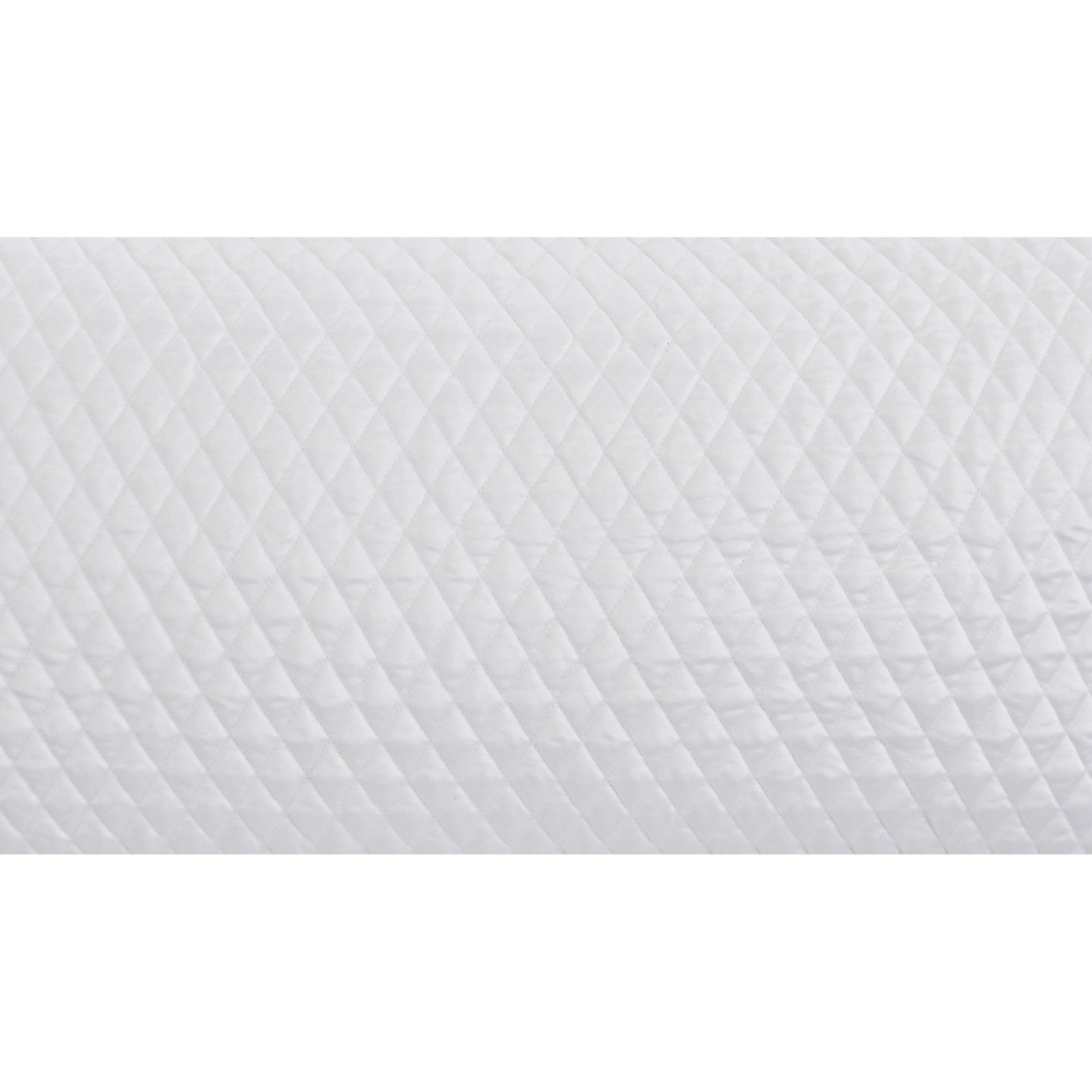 Kahn Hand Quilted Lumbar King Size Pillow Sham, Self Binding, Matte White White Fabric