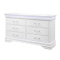 Charlston White Dresser With Led White Solid Wood Mdf