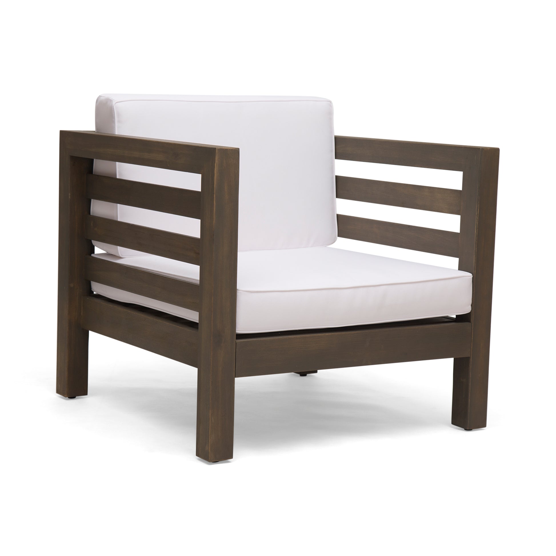 Oana Club Chair Grey White Wood Fabric