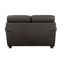 Traditional Living Room Furniture 2Pc Sofa Set Dark Brown Leather Sofa Loveseat Comfortable Plush Seating Rolled Arms Trim Classic Design Dark Brown Primary Living Space Classic,Traditional Rolled Arms Solid Wood 5 Seat