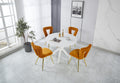 Orange And Gold Modern Chair Set Of 2 With Iron Tube Legs, Soft Cushions And Comfortable Backrest, Suitable For Dining Room, Living Room, Cafe,Hairball Back Orange Fabric