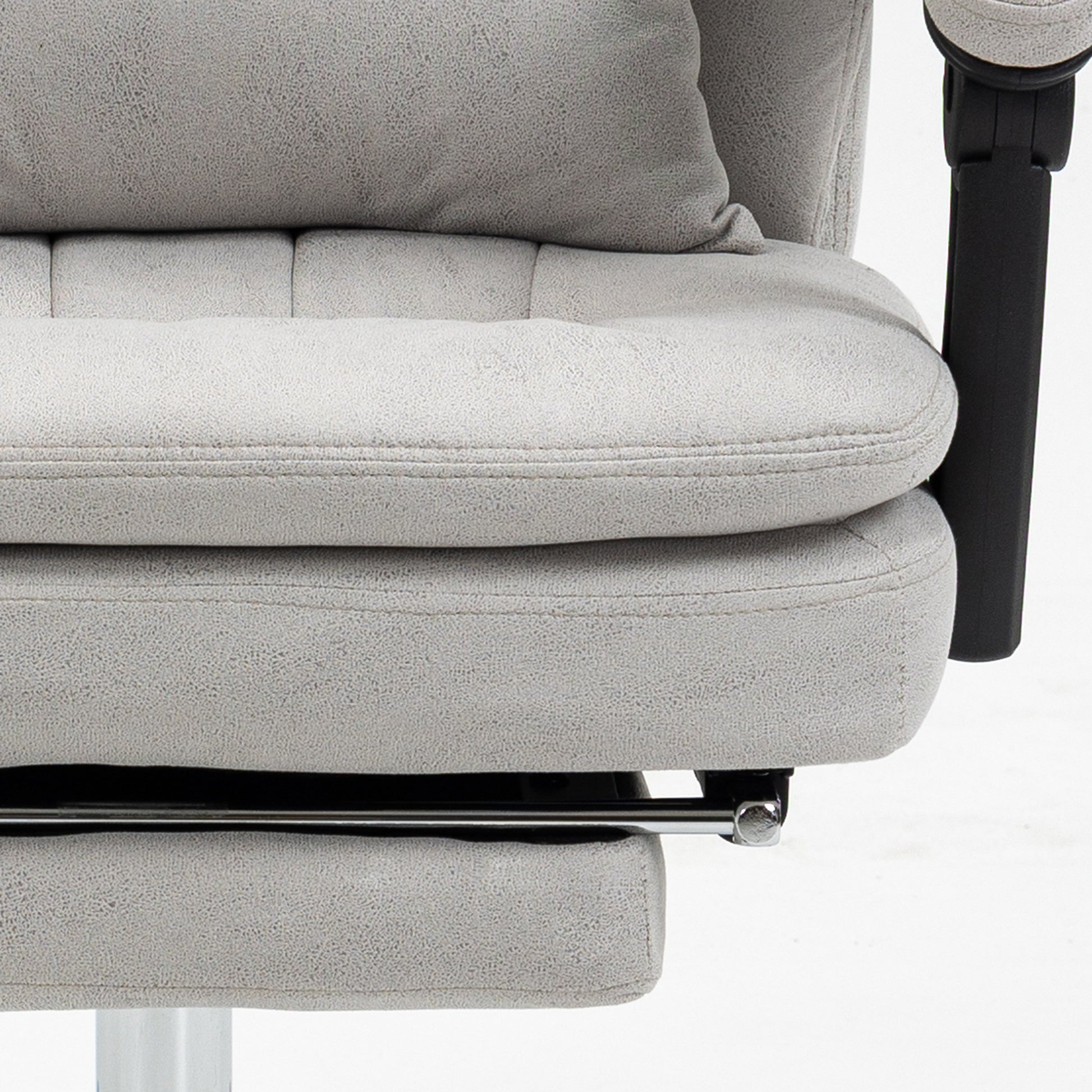 Vinsetto Microfibre Executive Massage Office Chair, Swivel Computer Desk Chair, Heated Reclining Computer Chair With Lumbar Support Pillow, Light Gray Light Grey Polyester