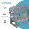 Outsunny 2 Person Outdoor Glider Bench Patio Double Swing Rocking Chair Loveseat W Slatted Hdpe Frame For Backyard Garden Porch, Light Gray Gray Hdpe