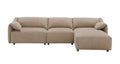 Veata Sectional Sofa, Light Brown Suede Lv03090 Light Brown Plywood 4 Seat