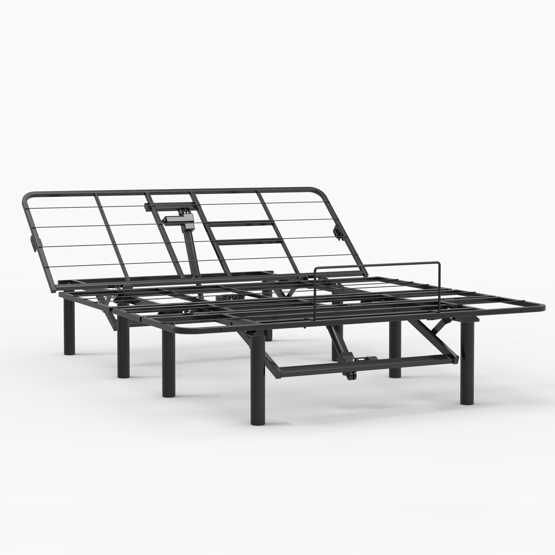 Adjustable Bed Base Frame Head And Foot Incline Quiet Motor Queen Size Zero Gravity, Dual Usb A C Ports, Remote Control With Zg And Memory Keys Queen Black Metal Bedroom Classic,Luxury Adjustable