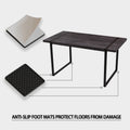 Mdf Black Wooden Dining Table And Modern Dining Chair 4 Piece Set, Medieval Wooden Kitchen Dining Table Set, Rectangular Metal Base, Dining Table And Suede Chair Black Brown Mdf