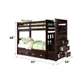 Allentown Espresso Finish Twin Twin Bunk Bed W Trundle & Storage Espresso Wood Synthetic Wood
