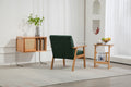Leisure Chair With Solid Wood Armrest And Feet, Leisure Chair, Wood Frame, Velvet, L, Solid Rubber Wood Legs, Mid Century Modern Accent Chair, For Living Room Bedroom Studio Chair Emerald Corduroy