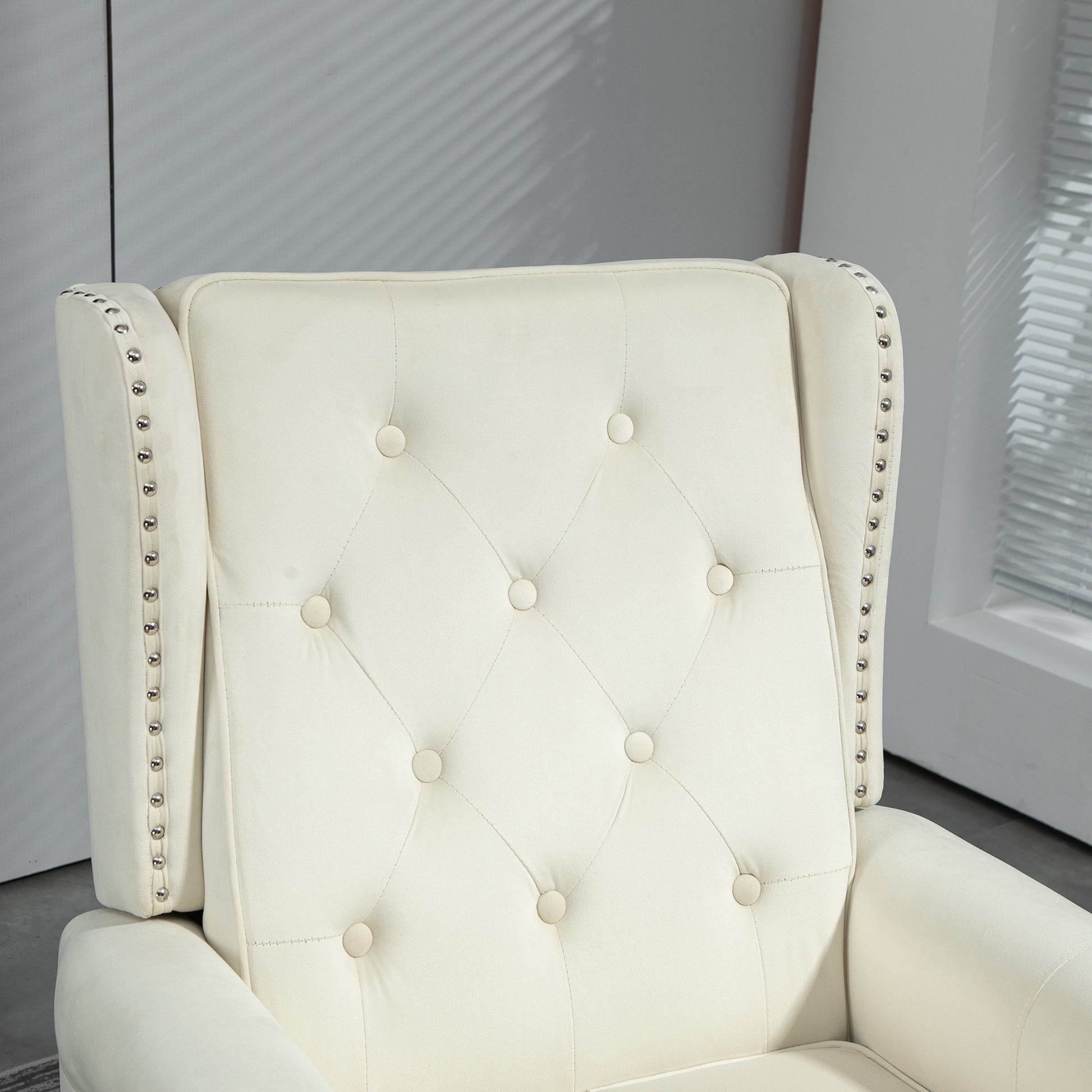 Coolmore Wood Frame Armchair, Modern Accent Chair Lounge Chair With Sturdy Wood Legs For Living Room Bedroom Beige Beige Primary Living Space Foam Velvet