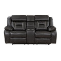 2Pc Power Reclining Sofa Set Modern Design Living Room Furniture Sofa And Loveseat With Center Console Dark Grayfaux Leather Upholstery Usb Ports Contemporary Home Dark Gray,Light Gray Faux Leather Wood Primary Living Space Contemporary,Modern,Ultra