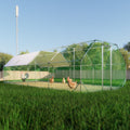 9.94 Ft. X 25.68 Ft. Galvanized Large Metal Walk In Chicken Coop Cage Farm Poultry Run Hutch Hen House Silver Metal