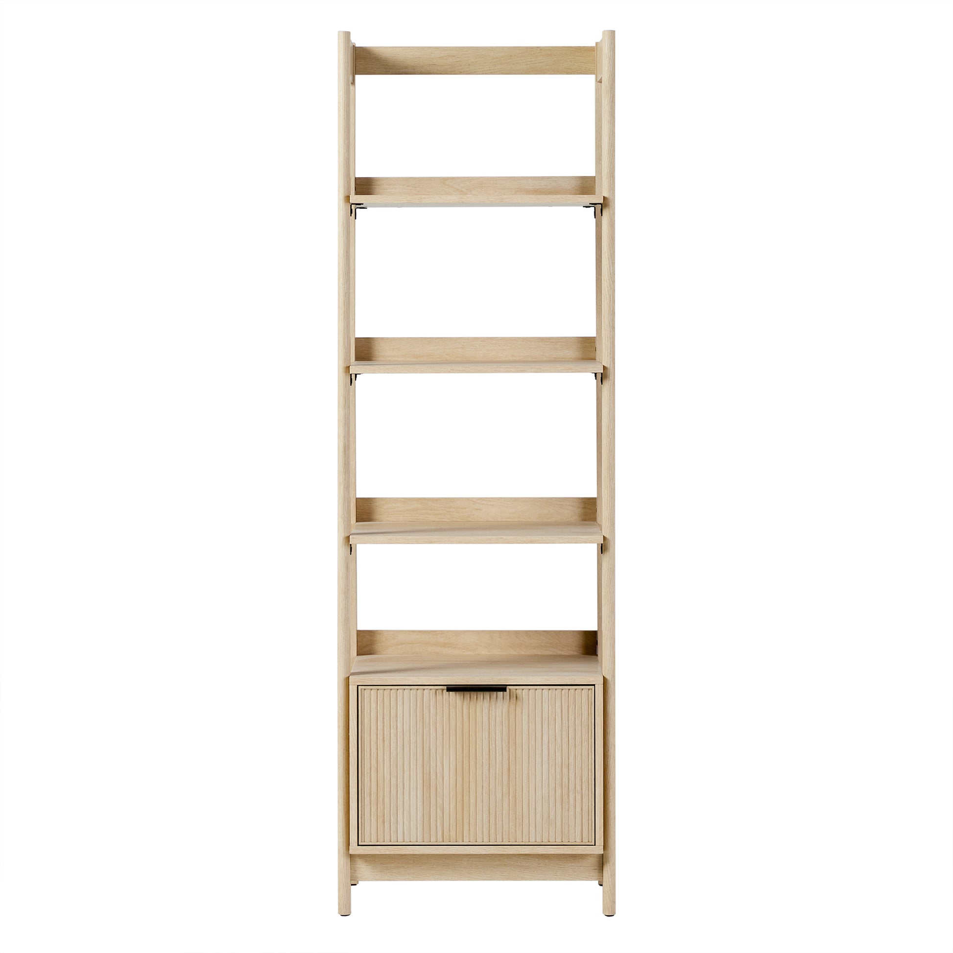 Transitional Narrow Bookshelf With Drawer On Bottom Oak Oak Mdf Mdf