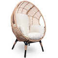 Patio Pe Wicker Egg Chair Model 4 With Natural Color Rattan Beige Cushion Yes Natural Foam Steel