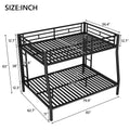 Full Xl Over Queen Metal Bunk Bed With Ladder And Guardrails, Black Expected Arrival Time: 9.7 Box Spring Not Required Full Xl Black Metal Metal