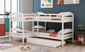 Twin L Shaped Bunk Bed With Trundle White Old Sku:Lp000024Aak White Solid Wood