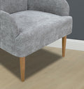 Chenille Armchair, Modern Style Accent Chair With Wood Legs, Comfy Design For Living Room, Bedroom, Office, Gray Gray Foam Wood Fabric
