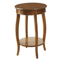 Walnut End Table With 1 Drawer Walnut Primary Living Space Transitional Drawers Round Wood
