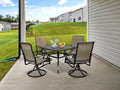 5 Piece Patio Dining Furniture Set, 4 Swivel Textilene Chairs & Table W 1.57