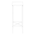 Accent Table, Side, End, Narrow, Small, 2 Tier, Living Room, Bedroom, White Laminate, White Metal, Contemporary, Modern White Particle Board