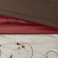 Embroidered 7 Piece Comforter Set Red King King Red Polyester