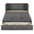 Queen Size Murphy Bed With Usb Port And A Large Drawer, Gray Gray Solid Wood Mdf