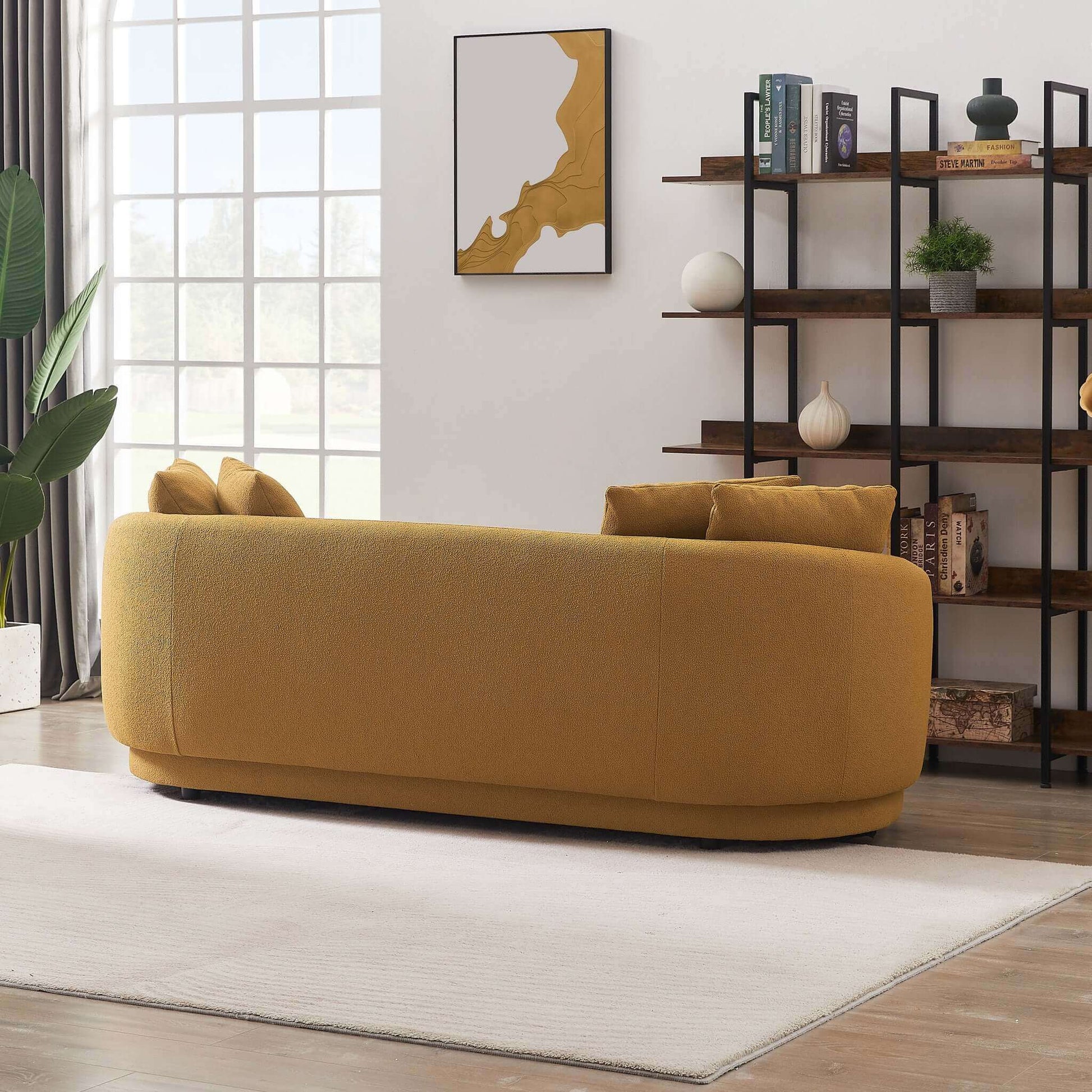 Dylan Modern French Boucle Sofa Dark Yellow French Boucle 3 Seat