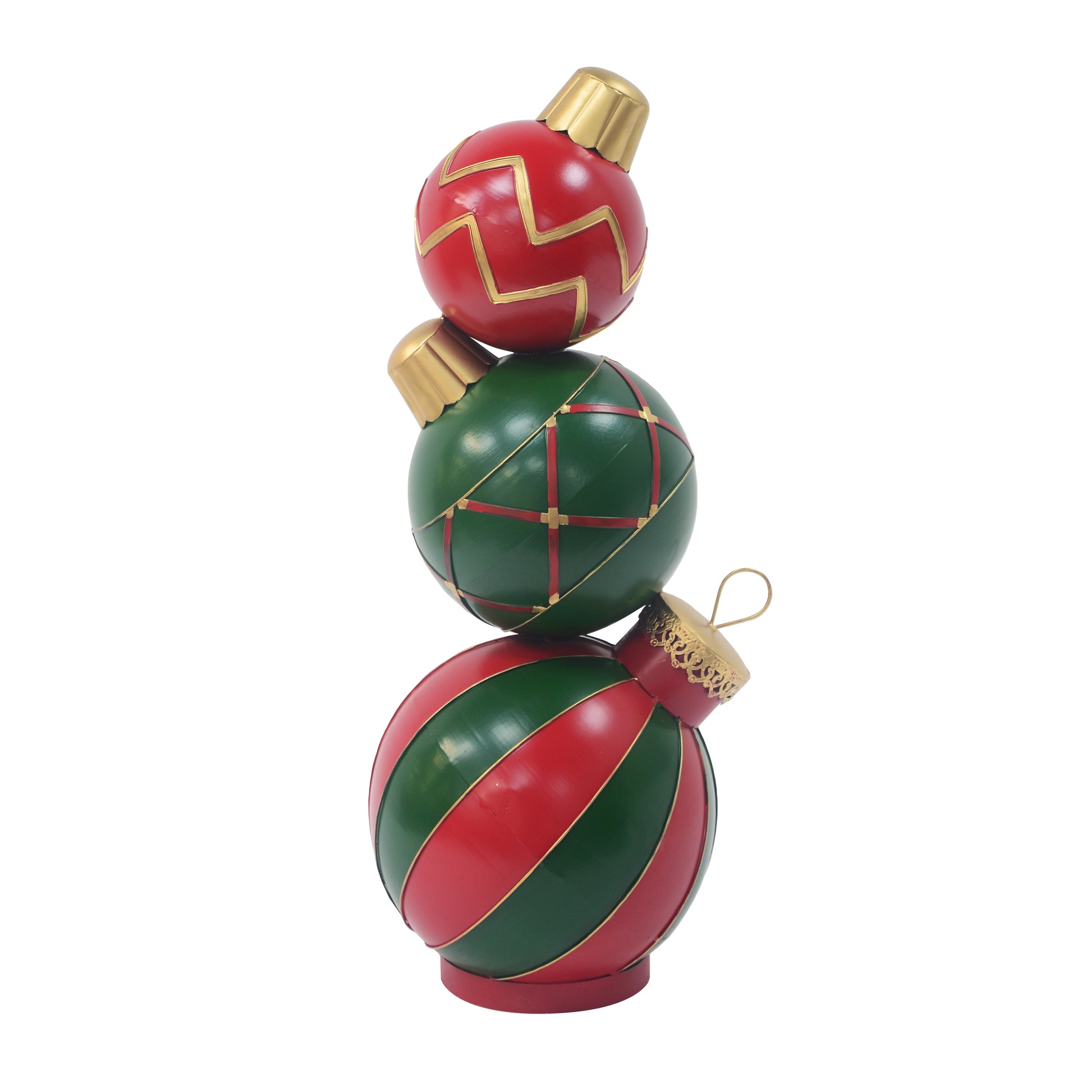 Classic Stacked Christmas Ball Decoration Red Iron