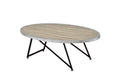 Allis Weathered Gray Oak & Metal Finish Coffee Table Black,Oak Metal,Synthetic Wood
