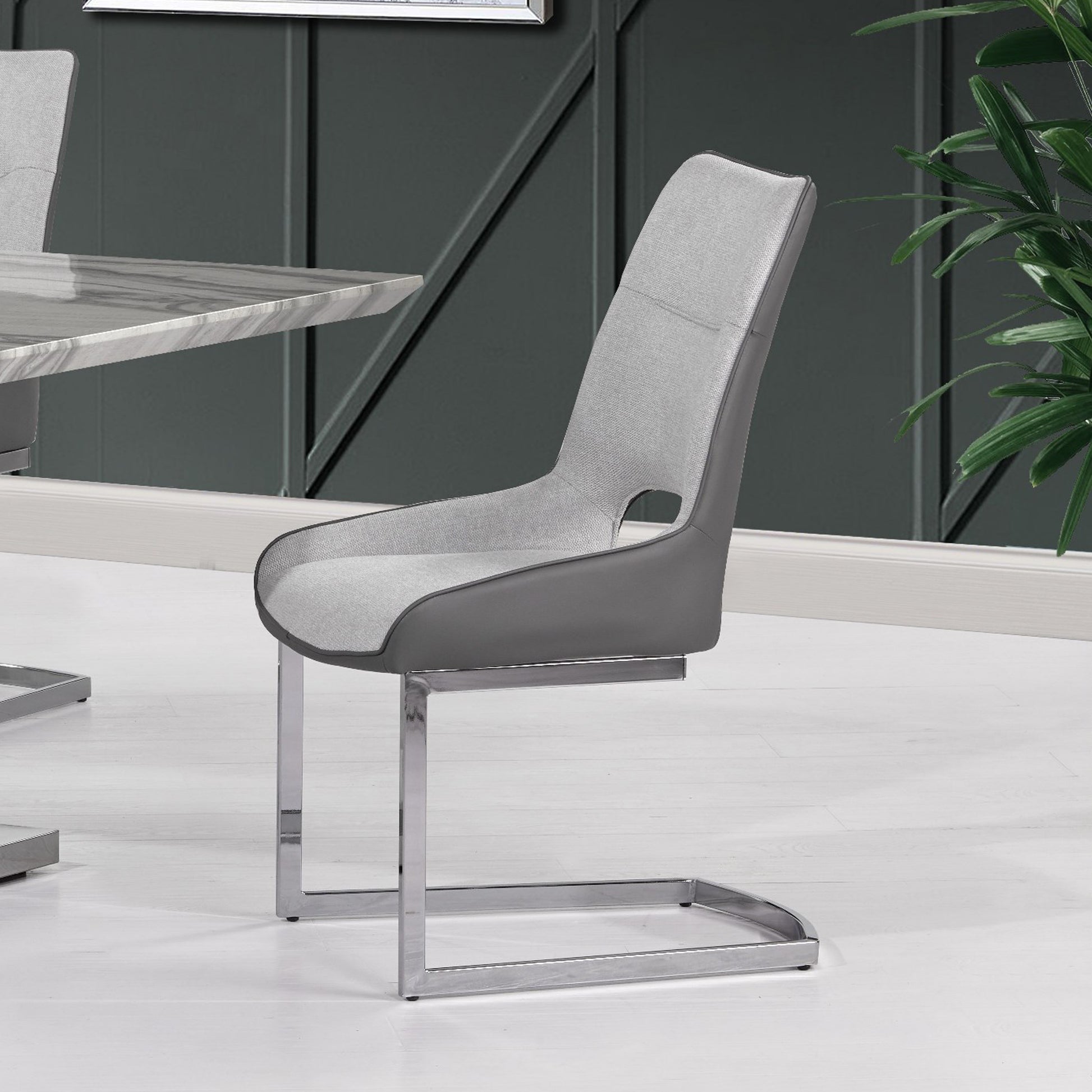 Sally Grey Dining Chair Kit Of 2 Solid White Dining Room Rubberwood Solid Back Set Of 2 Gray Foam Wipe Clean Square Modern Side Chair Foam Fabric