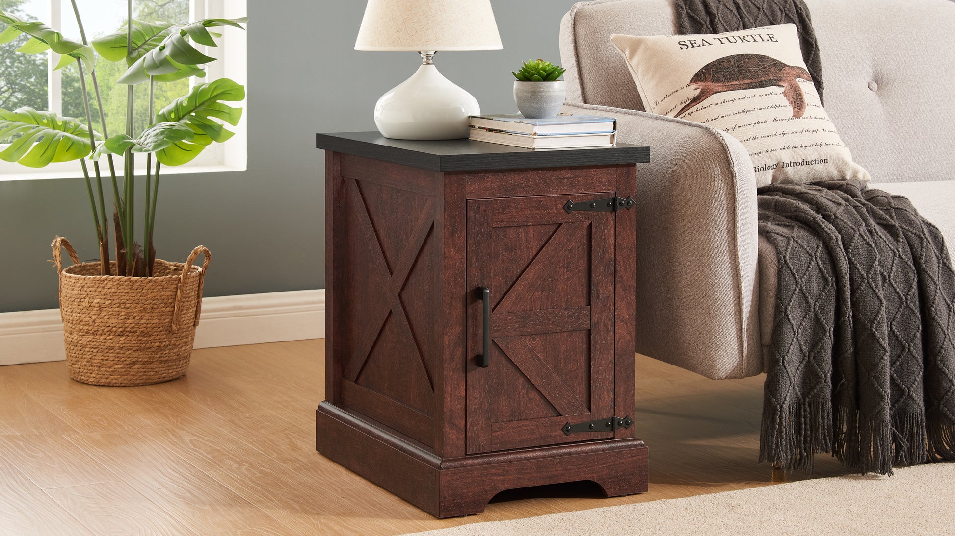 Farmhouse Coffee Table & End Table Barn Design Center Table Rustic Cocktail Table With Hinged Lift Top And End Table Oak Mdf