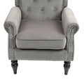 Coolmore Wood Frame Armchair, Modern Accent Chair Lounge Chair With Sturdy Wood Legs For Living Room Bedroom Dark Gray Dark Gray Foam Velvet