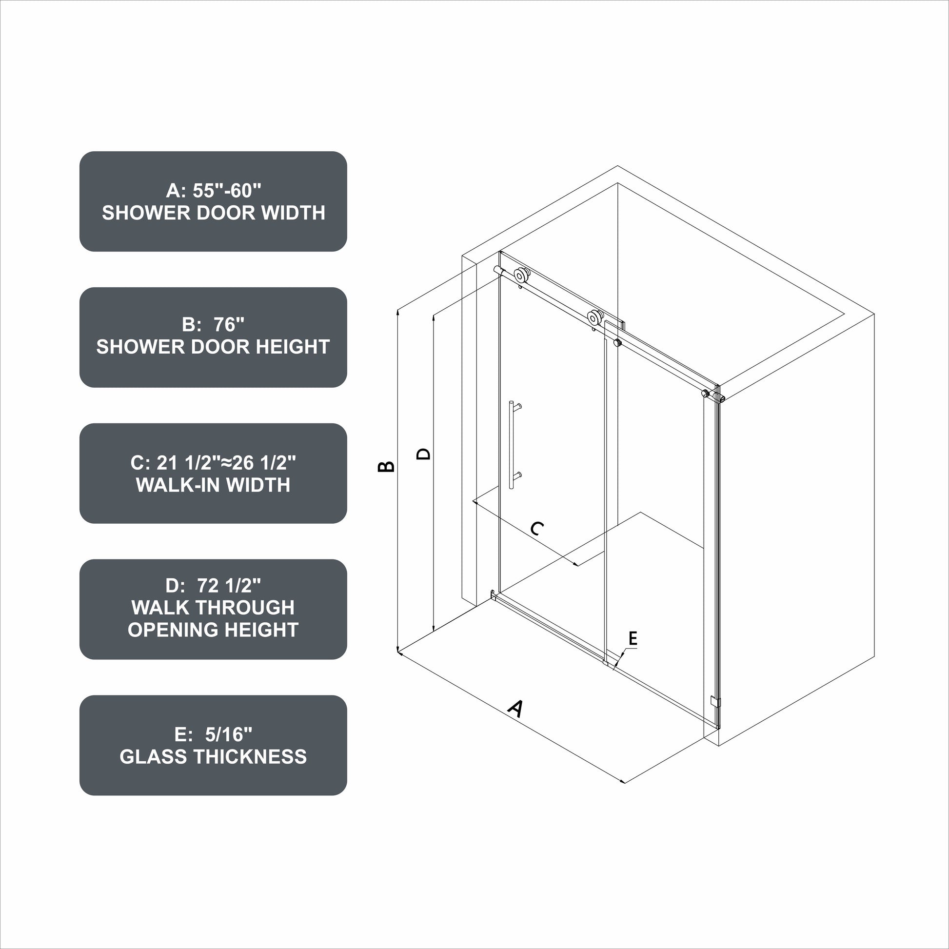 6076 Brushed Gold Frameless One Fixed And One Shifted Shower Door,70Mm 304 Stainless Steel Large Pulleys With Adjustable Soft Closing Function,With Nano Easy Cleaning,Stick Explosion Proof Menbrance