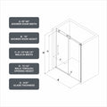 6076 Matte Black Frameless One Fixed And One Shifted Shower Door, 70Mm 304 Stainless Steel Large Pulleys With Adjustable Soft Closing Function,With Nano Easy Cleaning,Stick Explosion Proof Menbrance Matte Black Bathroom American Design,Minimalist Glass