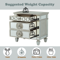 Varian Mirrored Nightstand Silver Mirror,Synthetic Wood