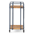 Eden Plummers Pipe Bar Cart Blue Brown Wood Metal