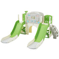 Kids Slide Playset Structure 8 In 1, Freestanding Ocean Themed Set With Slide, Arch Tunnel,Basketball Hoop And Telescope, Double Slides For Toddlers, Kids Climbers Playground Green 50 99 Lbs Cute 1 To 2 Years Hdpe Indoor & Outdoor Use