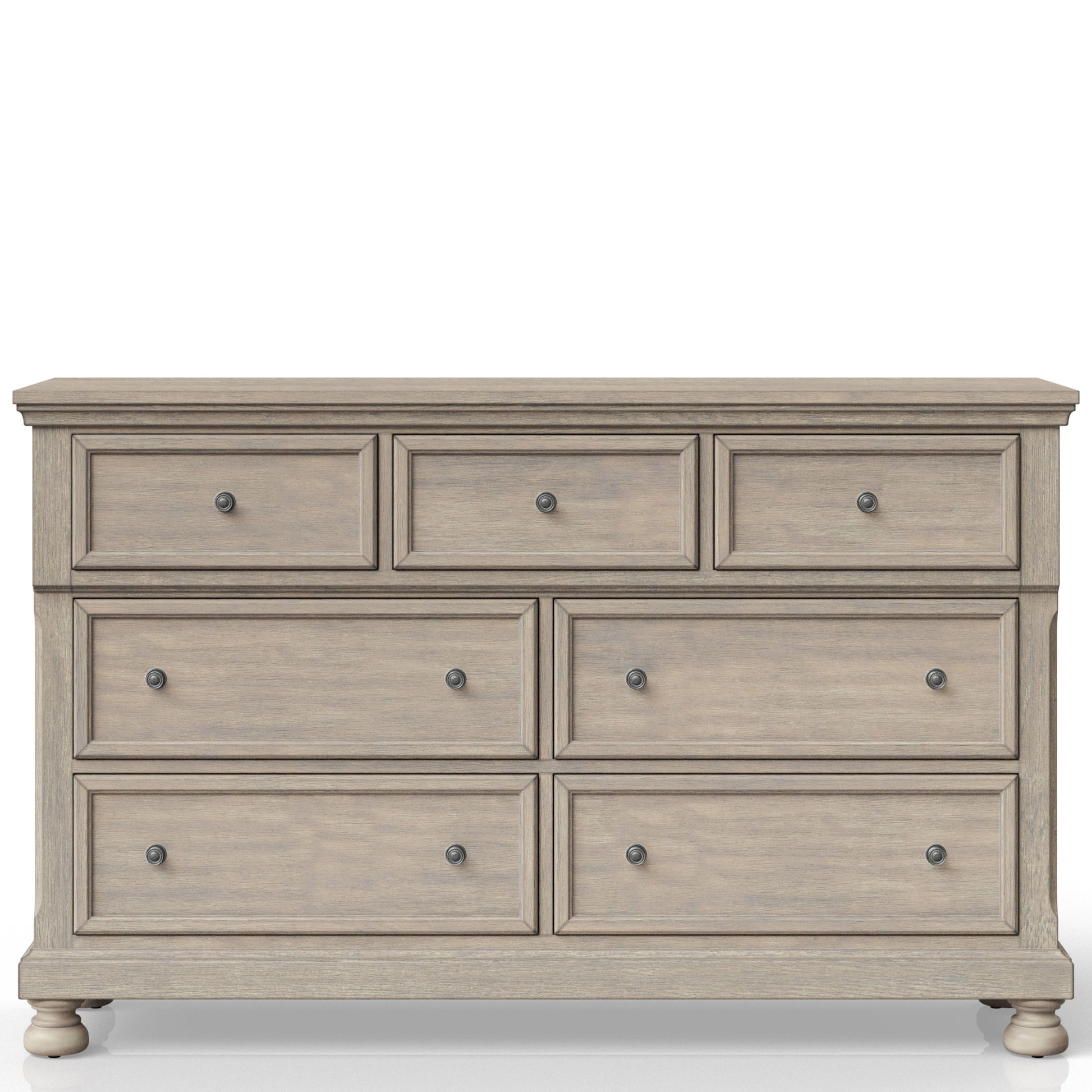 Seven Drawer Dresser Antique Gray Antique Gray Solid Wood Mdf