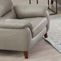 Lara Leather Chair Stone Gray Memory Foam Genuine Leather