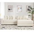 Arrived Oversized Two Piece Couches, L Shaped Sofa, Corduroy, Right Chaise Daybed,With Armrests,Eight Throw Pillows,Corner Sofa,Easy To Assemble, Beige Beige Polyester Wood Primary Living Space