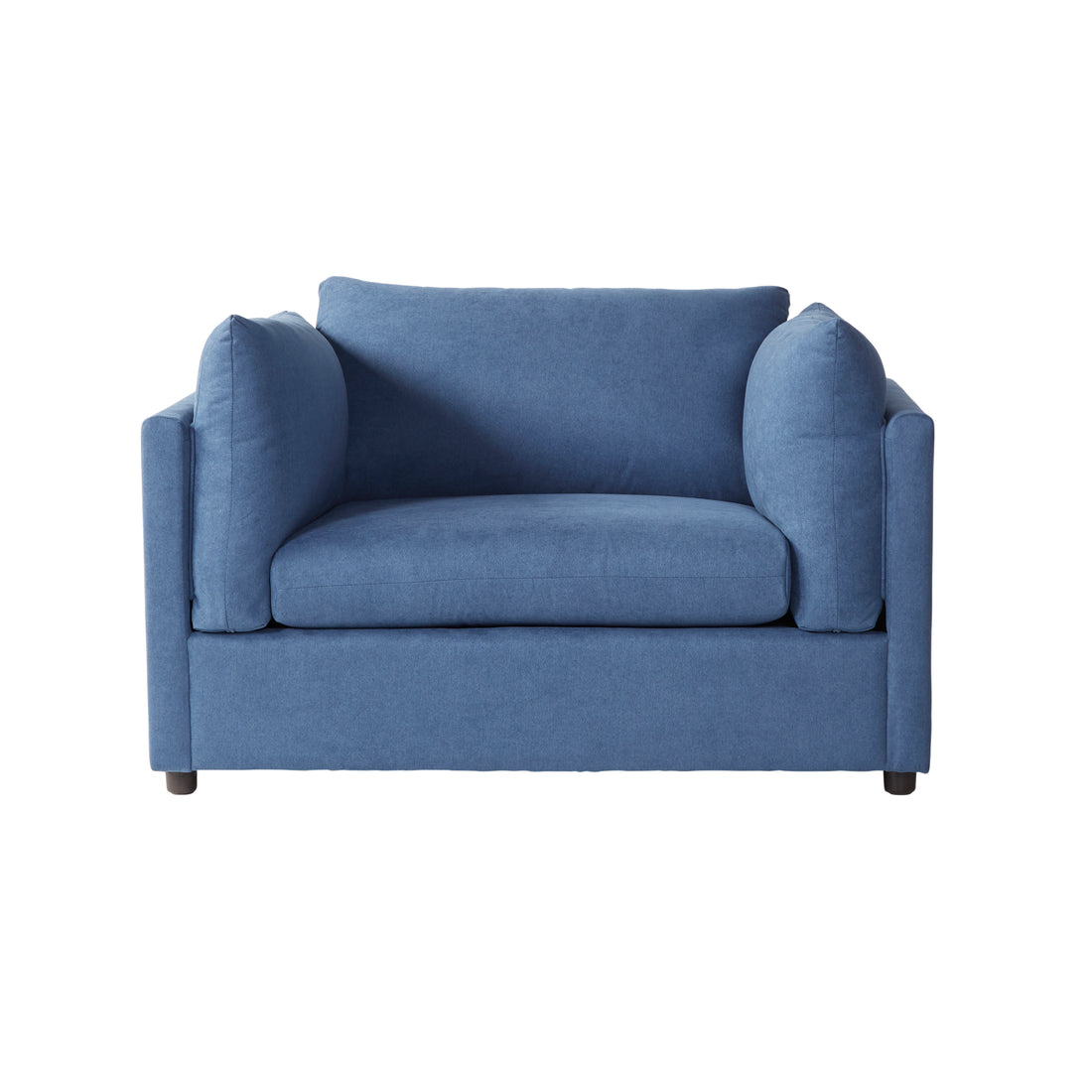 Enda Oversized Living Room Pillow Back Cuddler Arm Chair Blue Fabric